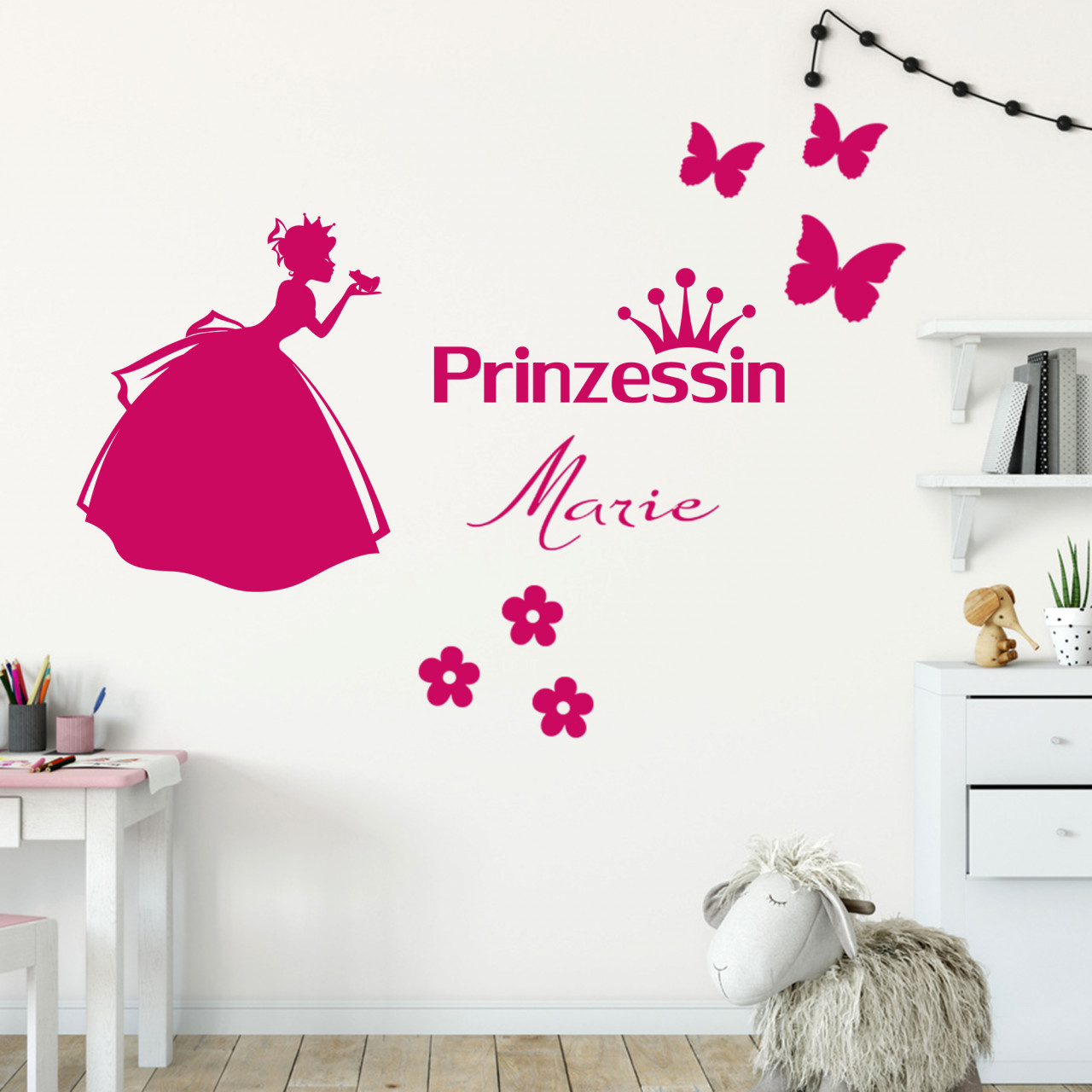 Wandtattoo Set Prinzessin mit Namen