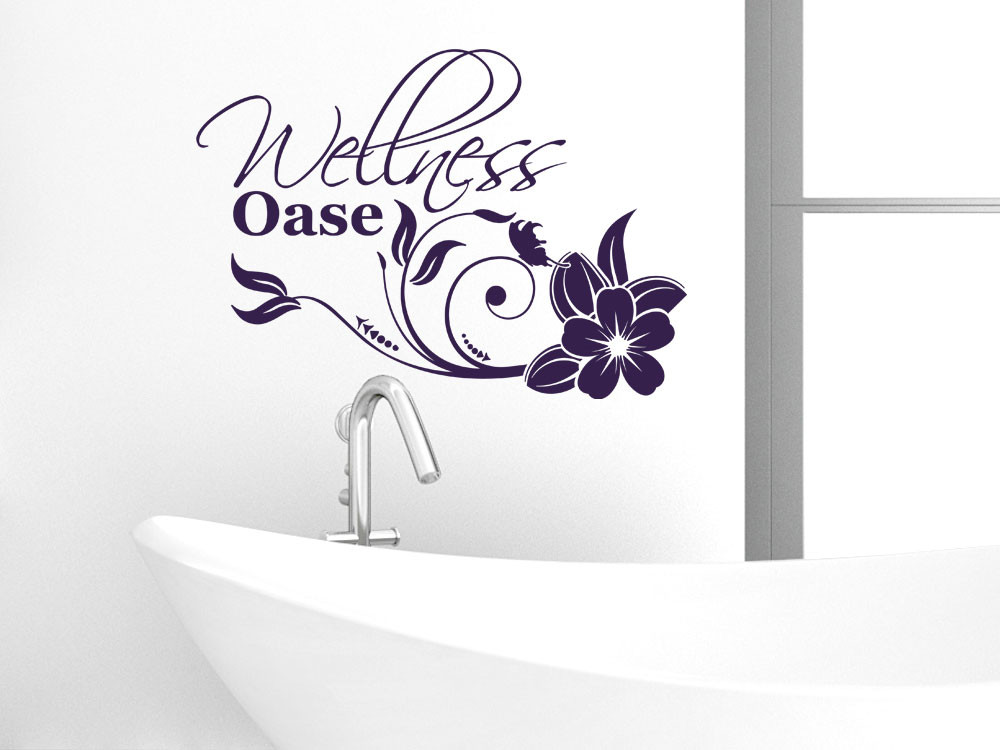 Wandtattoo für Badezimmer Wellness Oase Blume