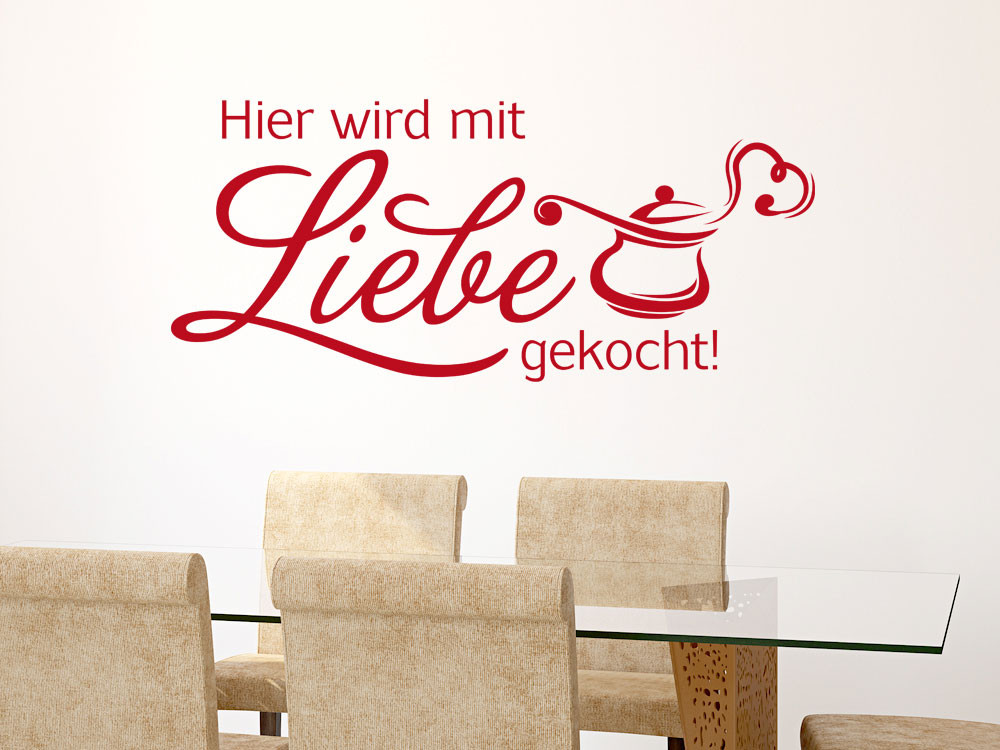 Wandtattoo für Küche Spruch Hier wird mit