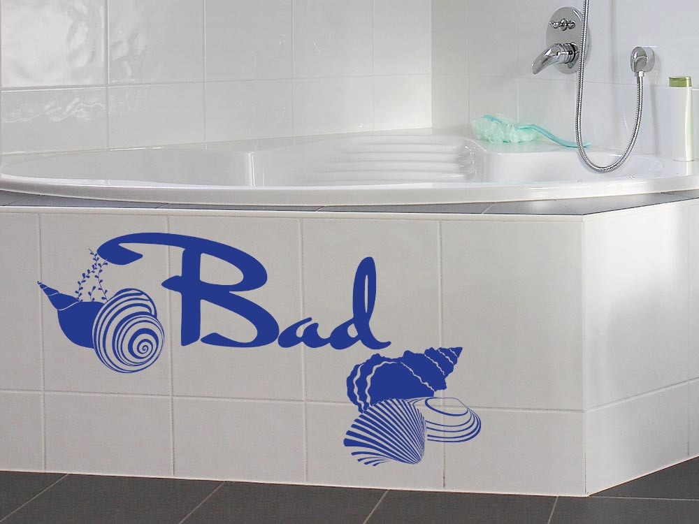 Wandtattoo Bad mit Muscheln