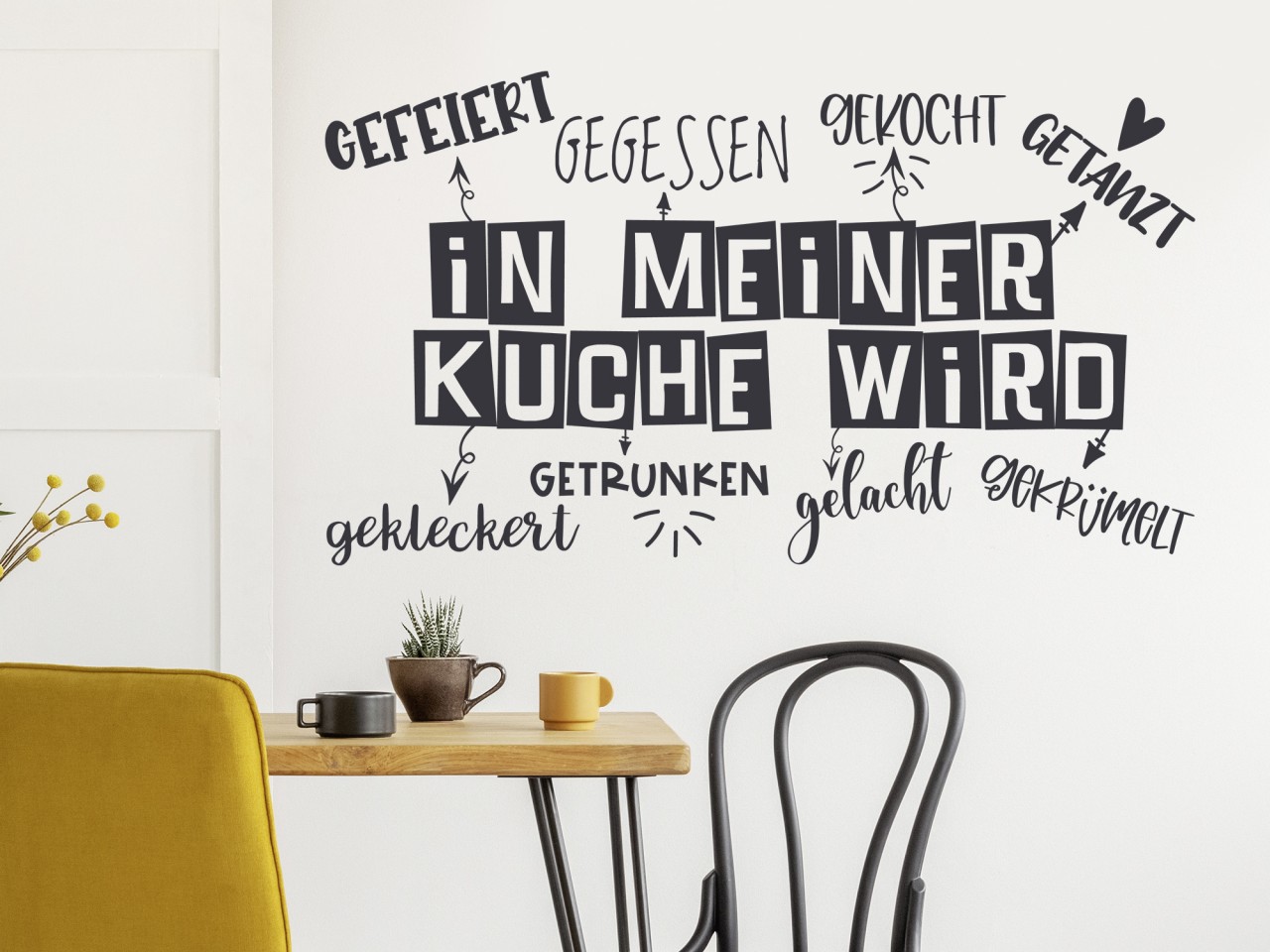Wandtattoo Spruch in meiner Küche wird gekocht