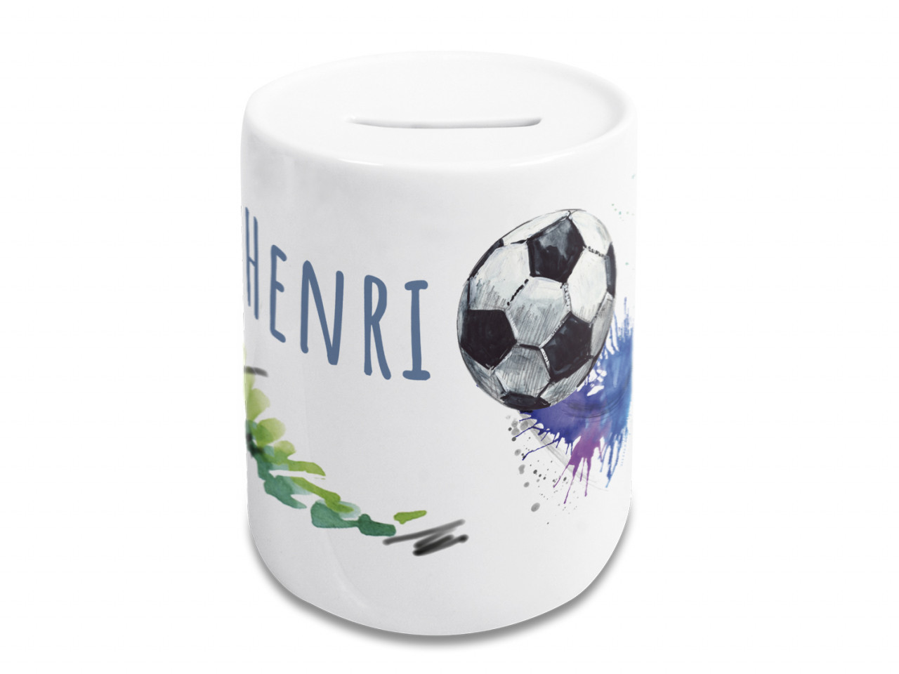 Spardose mit Namen Kinder Fußball