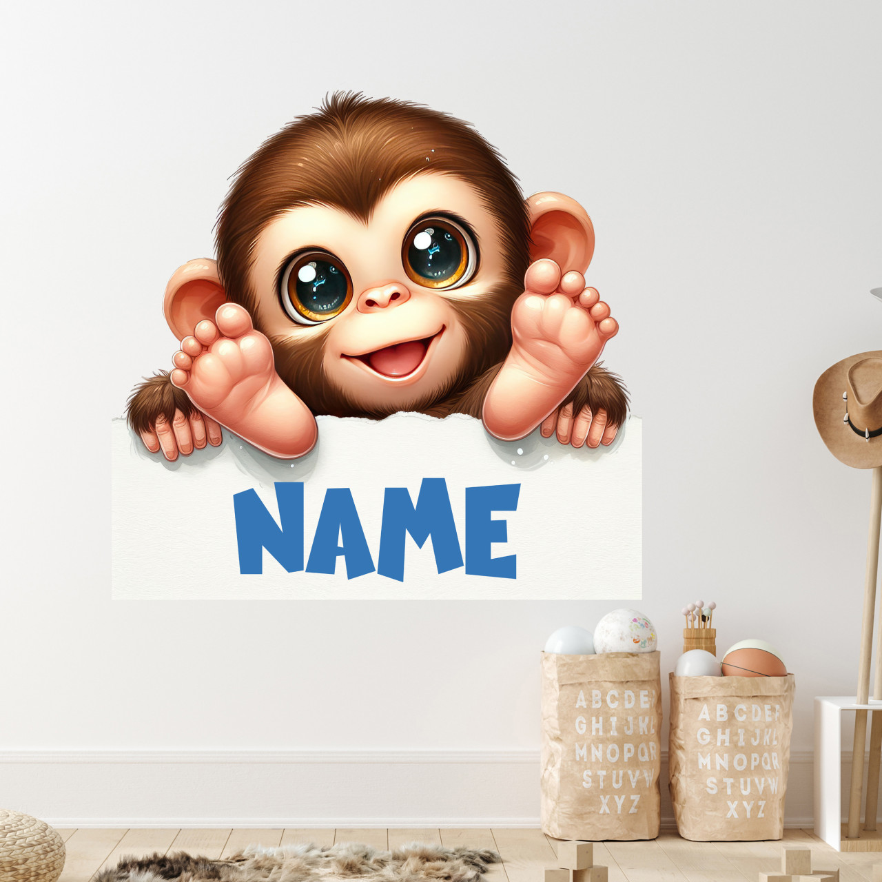 Wandtattoo Affe mit Namen