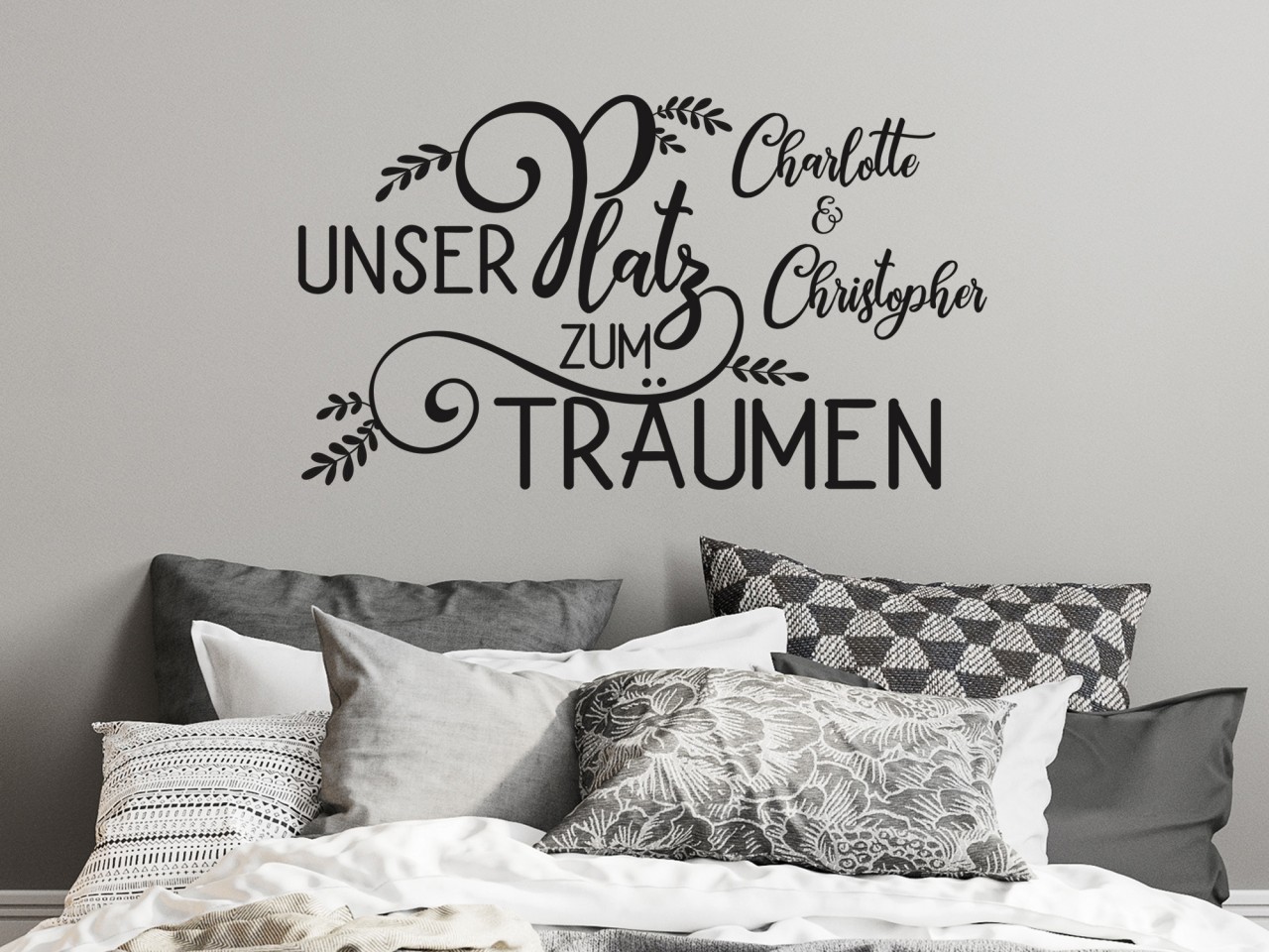 Wandtattoo Unser Platz zum Träumen mit Zwei Namen