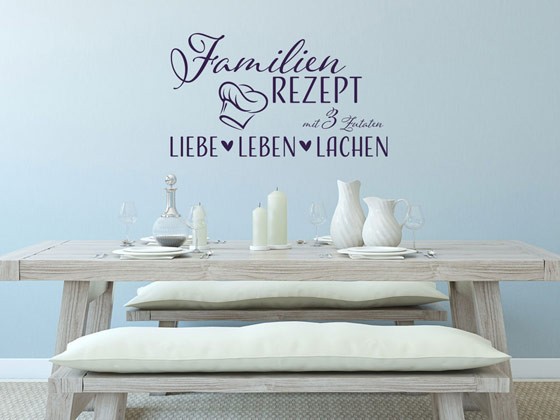 Wandtattoo Familienrezept mit Kochmütze