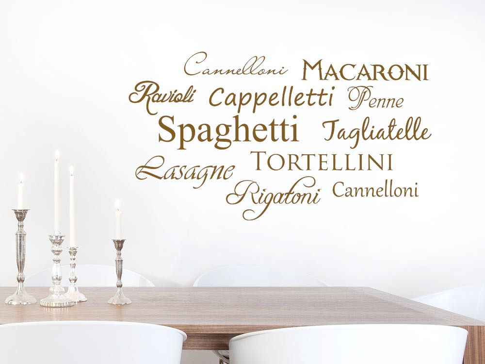 Wandtattoo Schlagworte Pasta - Nudeln für Küche
