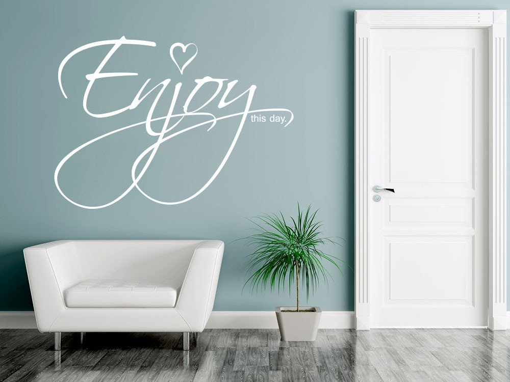 Wandtattoo Spruch Enjoy this day Herz