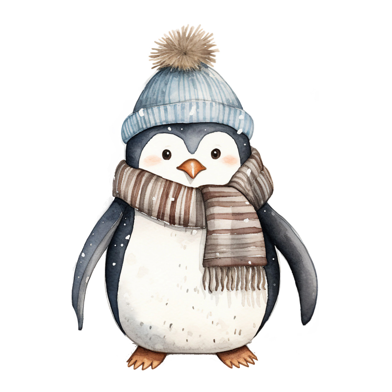 Wandtattoo Pinguin Blaue Mütze Weihnachten