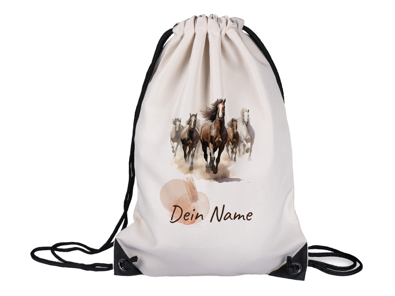 Pferde Turnbeutel Rucksack Stoffbeutel mit Namen...