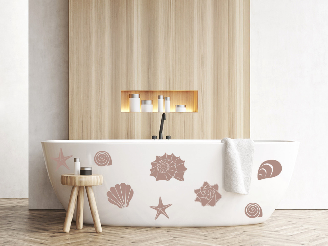 Wandtattoo Set Badezimmer Muscheln Seesterne