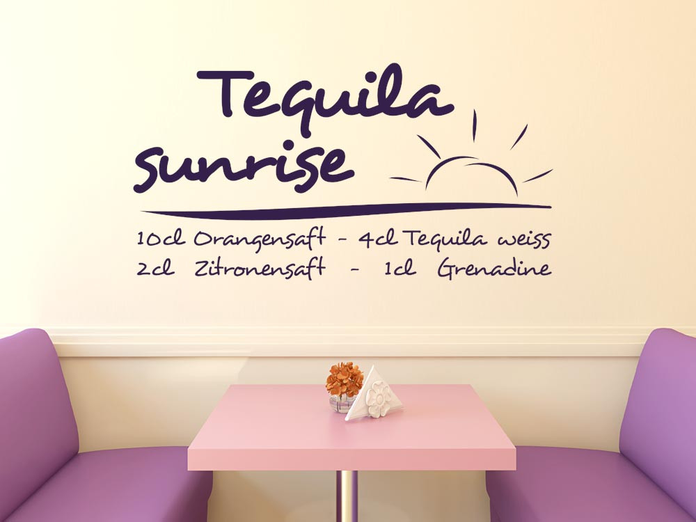 Wandtattoo Cocktail Rezept Tequila Sunrise
