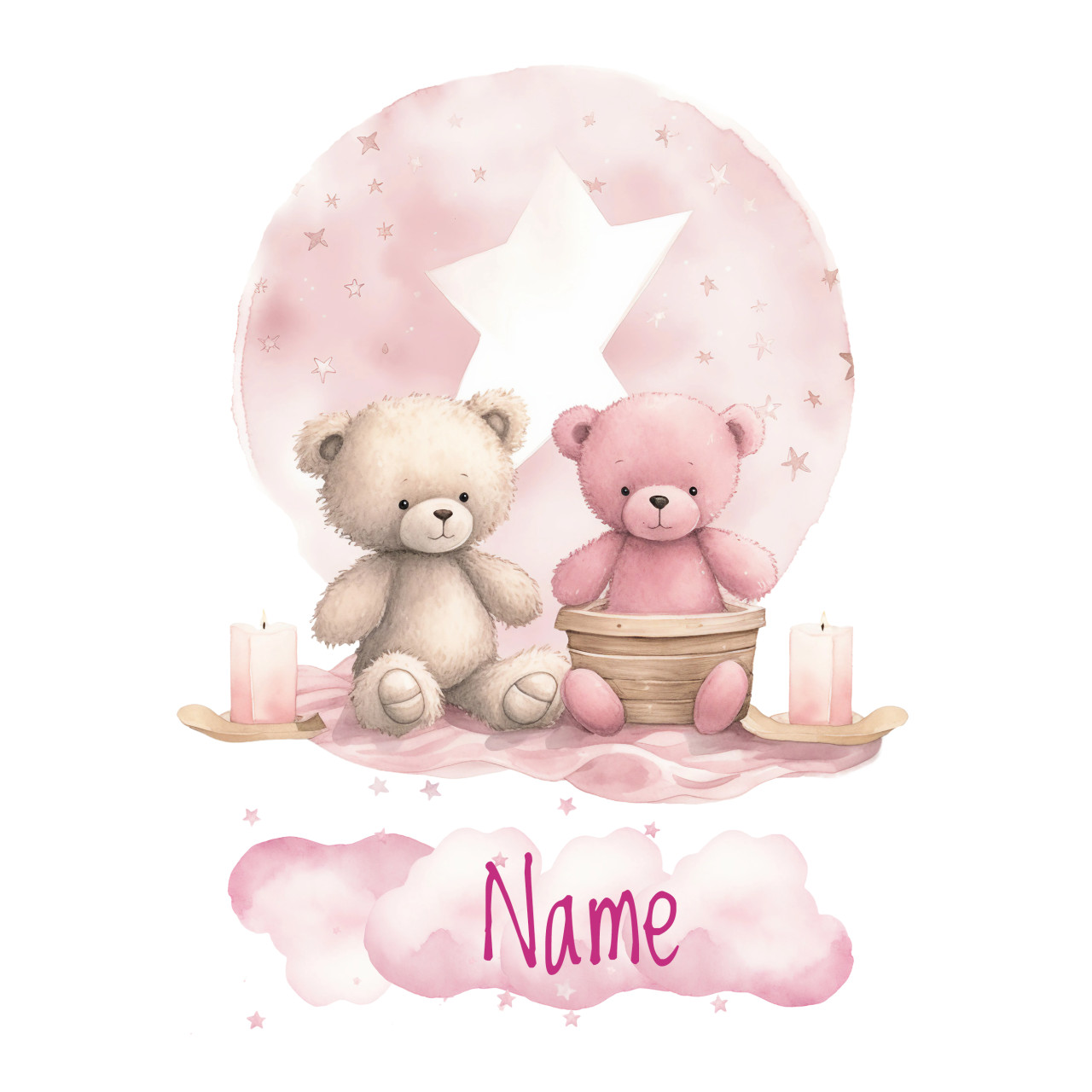 Wandtattoo Bärchen mit Namen