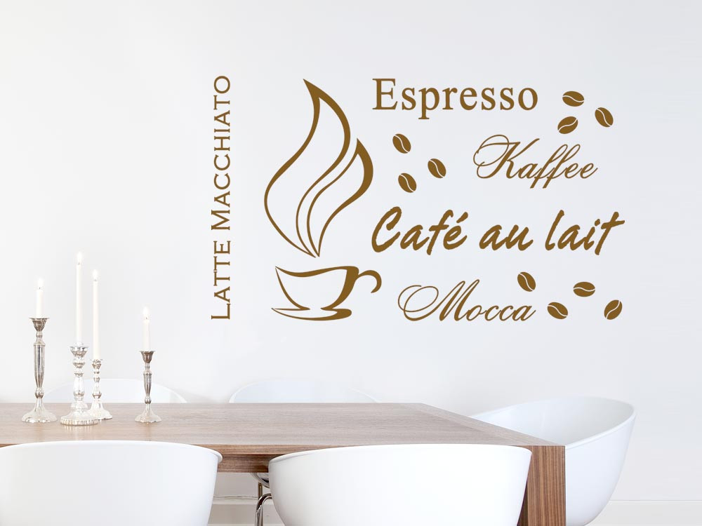 Wandtattoo Kaffeesorten Espresso Kaffee Mocca