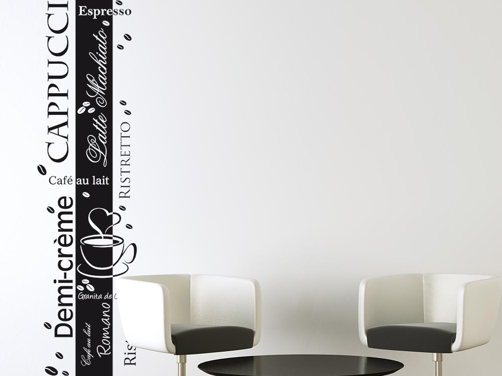 Wandtattoo Wandbanner purer Kaffeegenuss