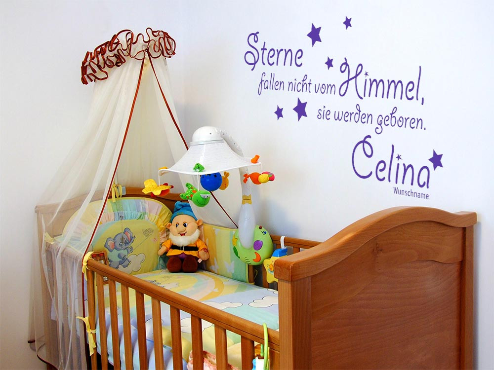 Wandtattoo Sterne fallen nicht vom Himmel... mit Wunschnamen