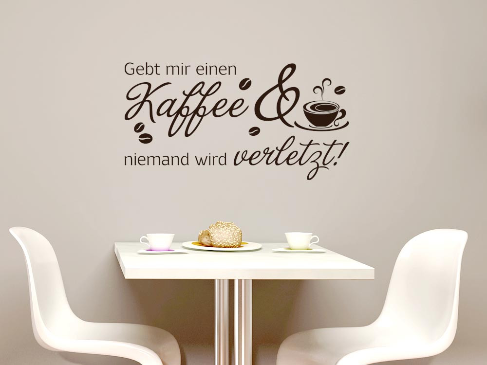 Wandtattoo für Küche Spruch Gebt mir einen Kaffee