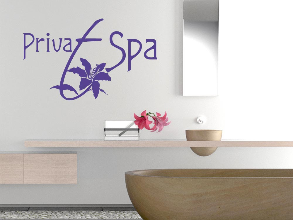 Wandtattoo Privat Spa mit Blume