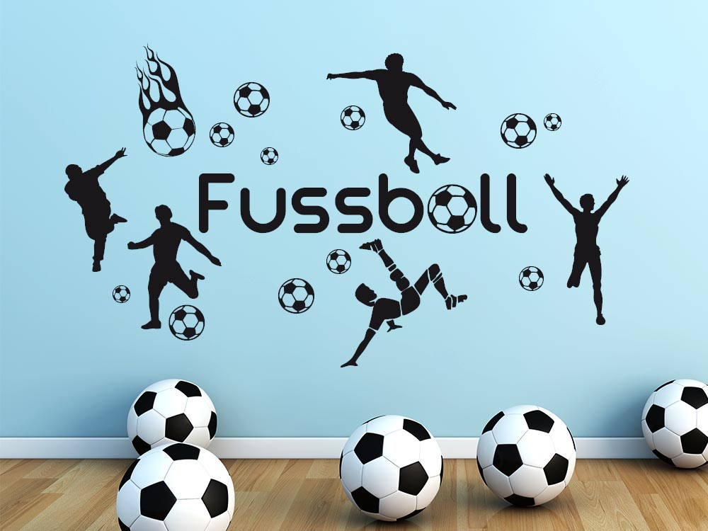 Wandtattoo Set für Kinderzimmer Fußball Bälle