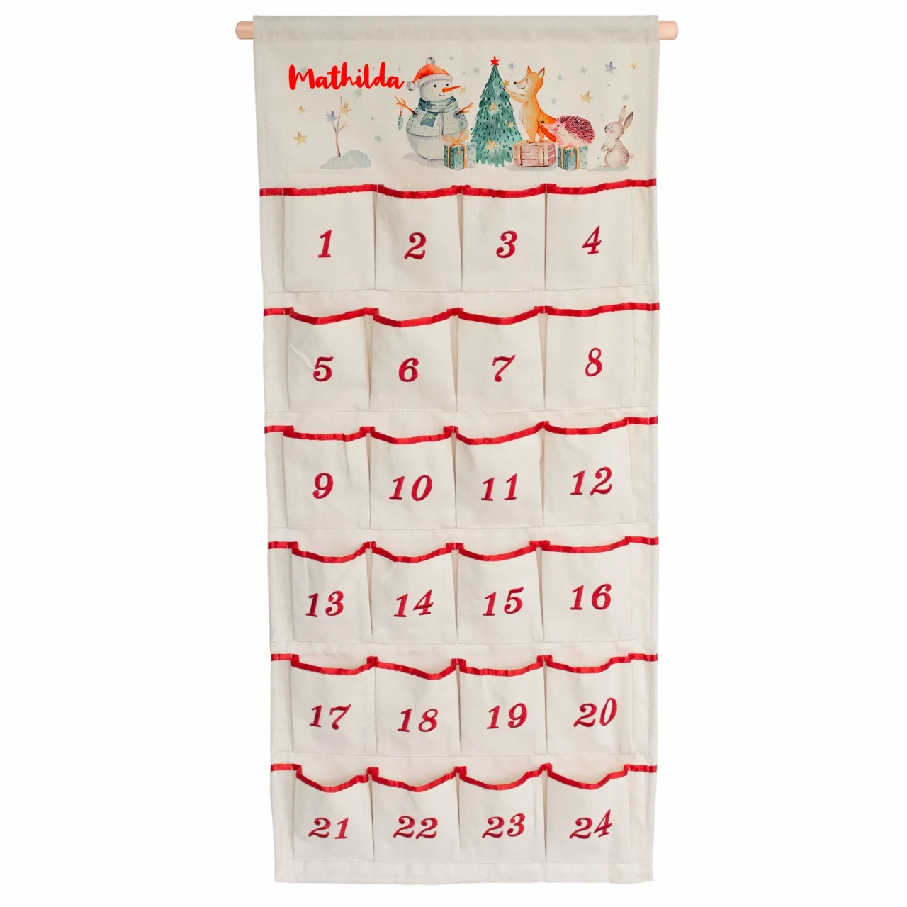 Adventskalender personaliesert mit Namen - Schneemann
