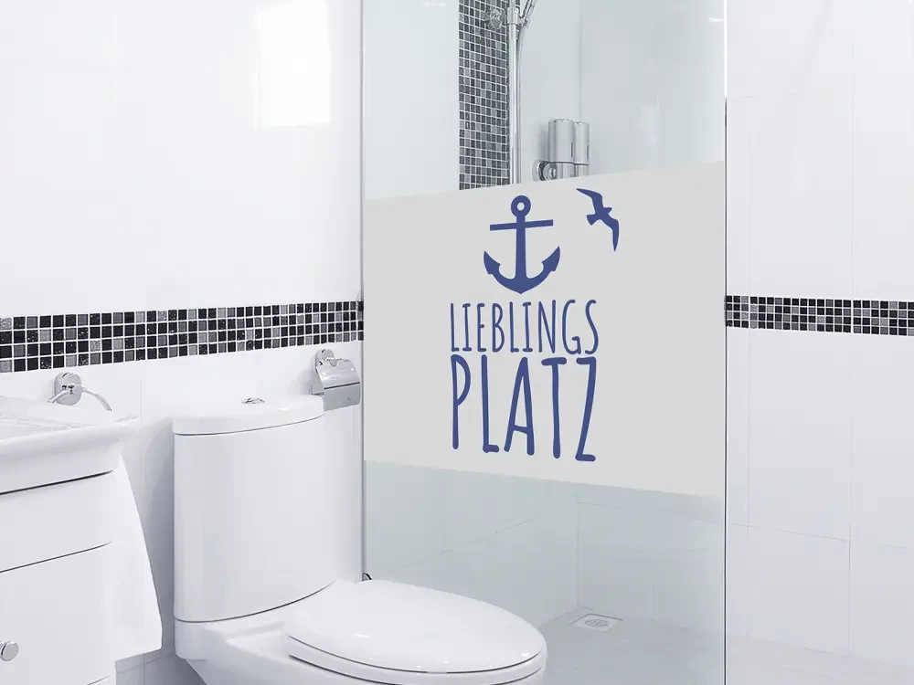 Fensterfolie Bad Anker Lieblingsplatz maritim