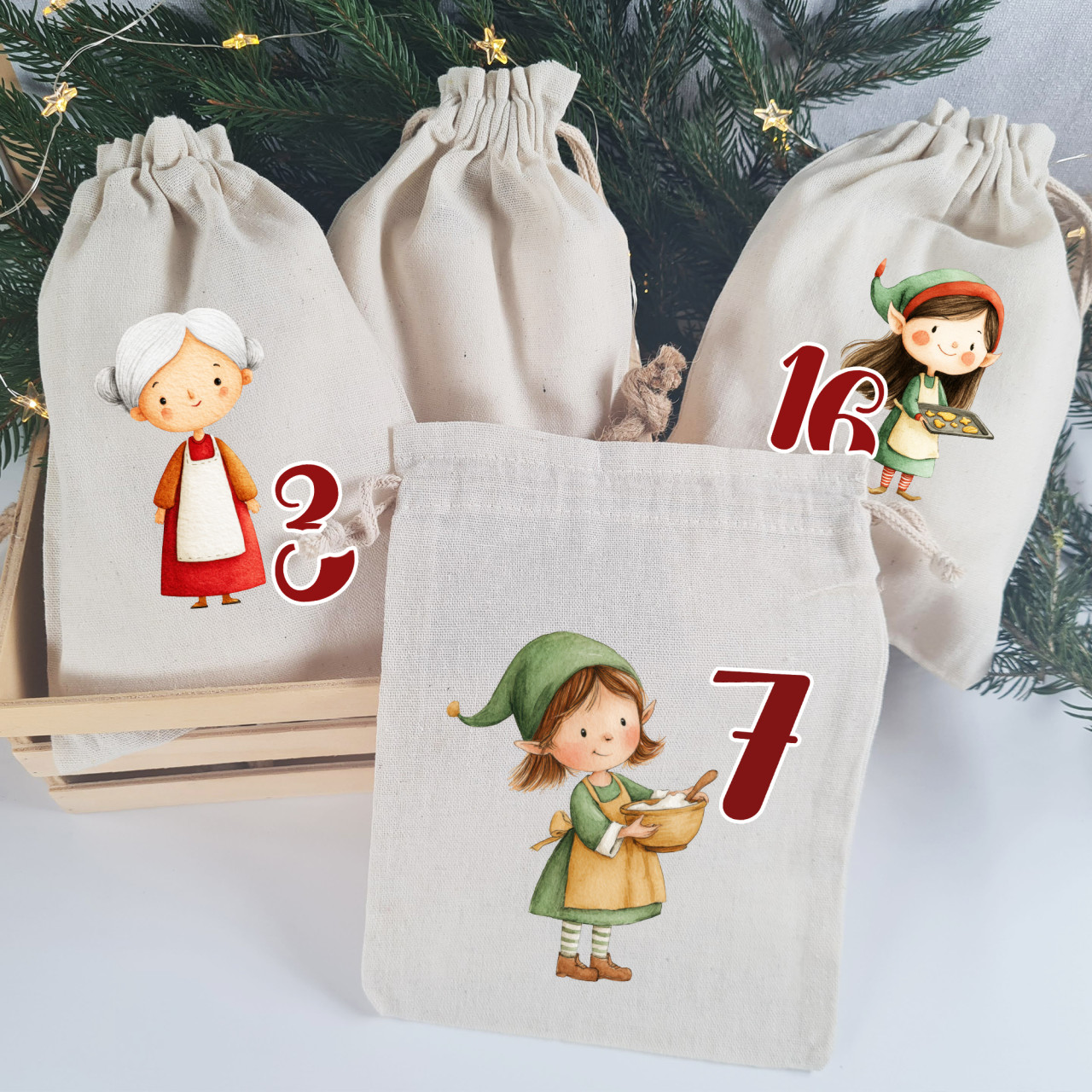 Adventskalender Säckchen Backstube