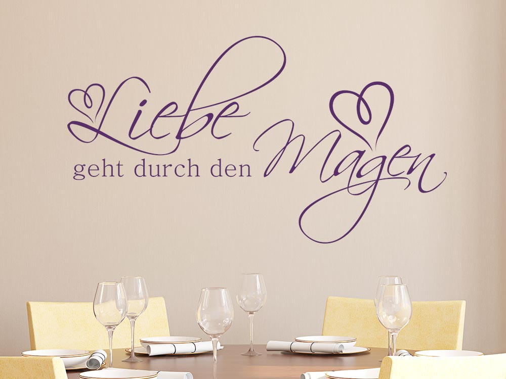 Wandtattoo Küche Spruch Liebe geht durch den Magen...