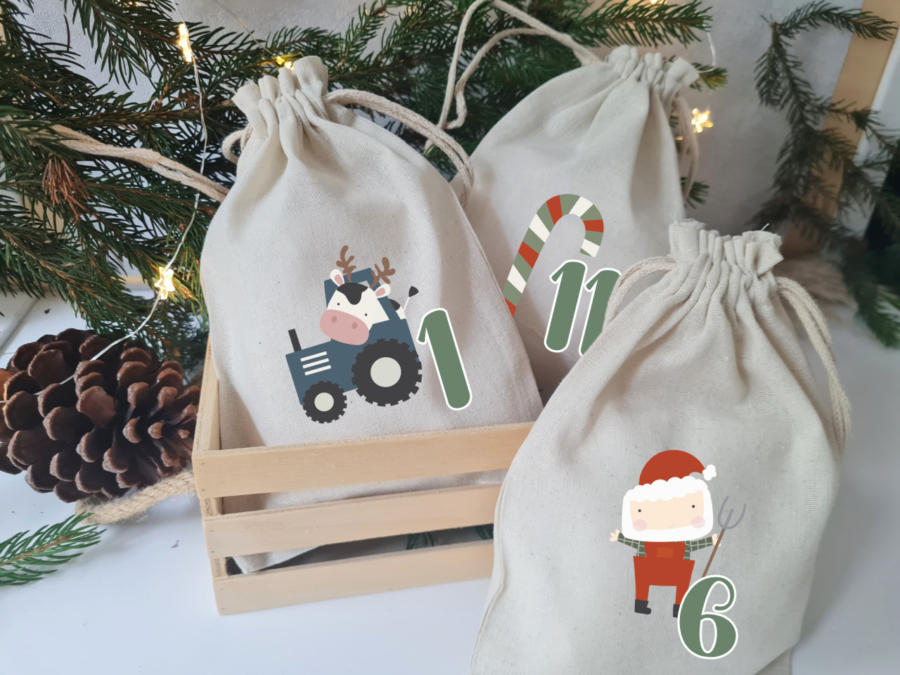 Adventskalender Säckchen 24 Tüten