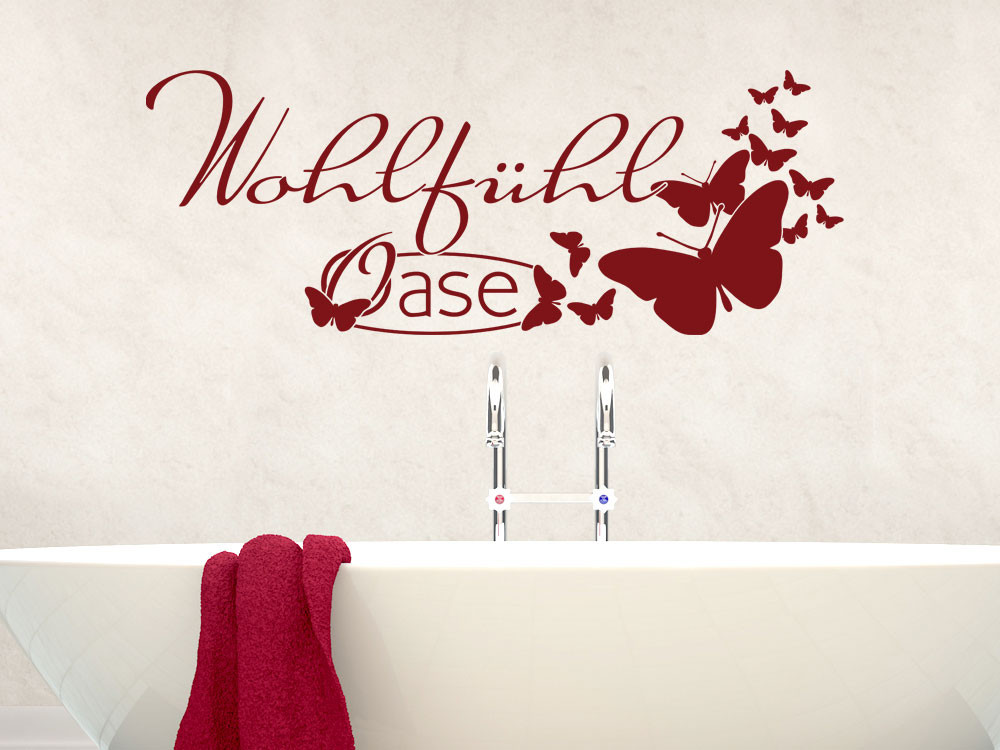 Wandtattoo für Bad Wohlfühloase Falter