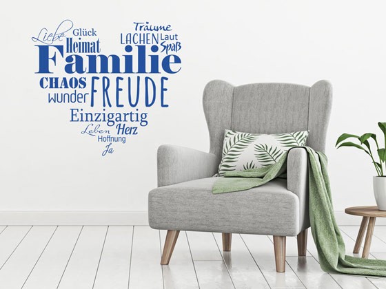 Wandtattoo Familie mit Herz