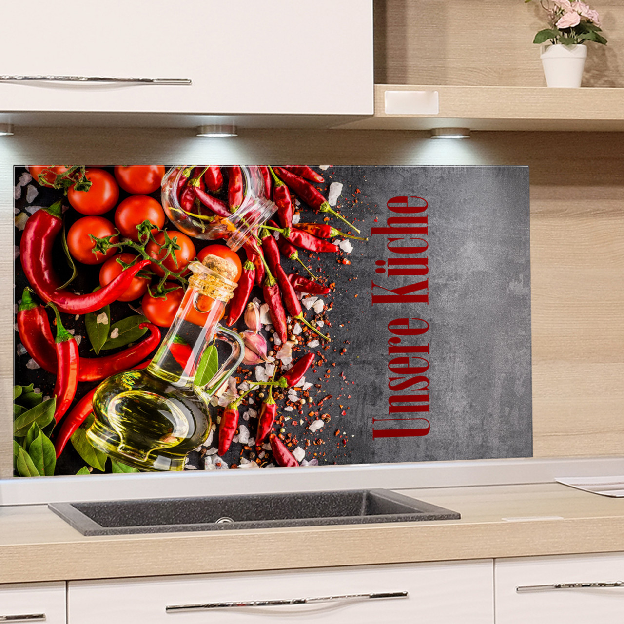 Spritzschutz Küche Unsere Küche Chili Tomaten