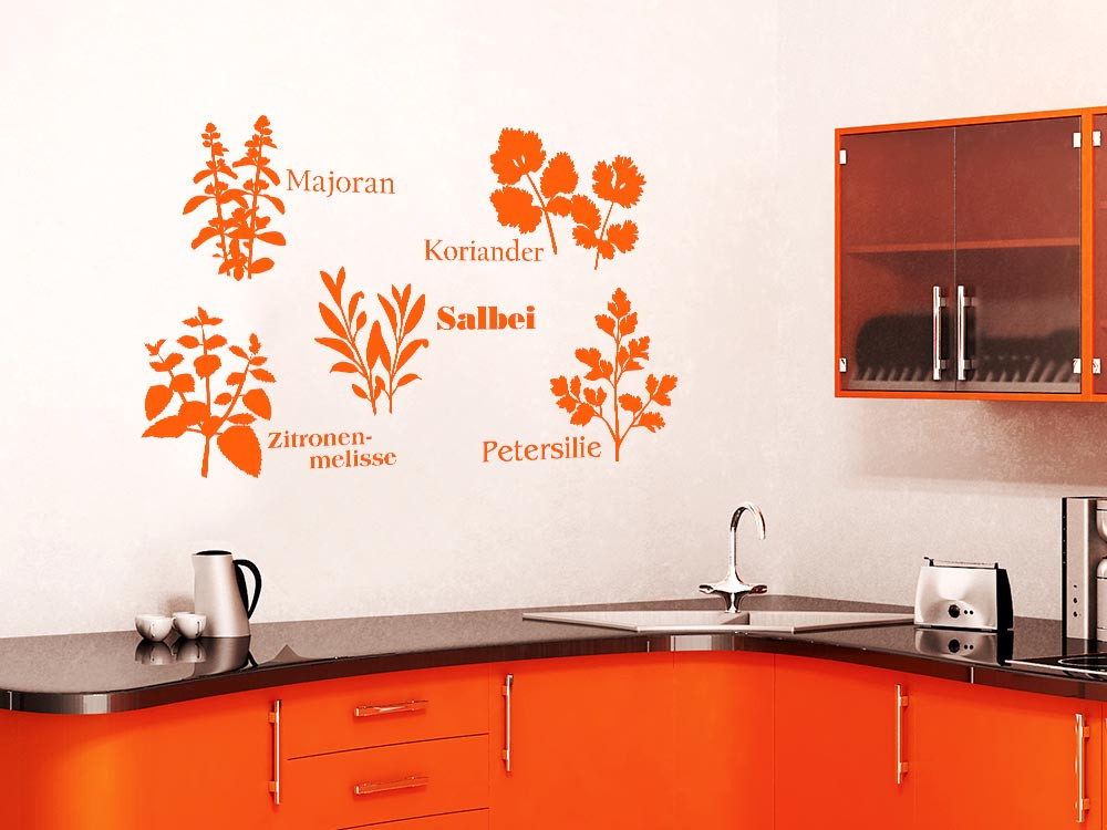 Wandtattoo Küche verschiedene Kräuter