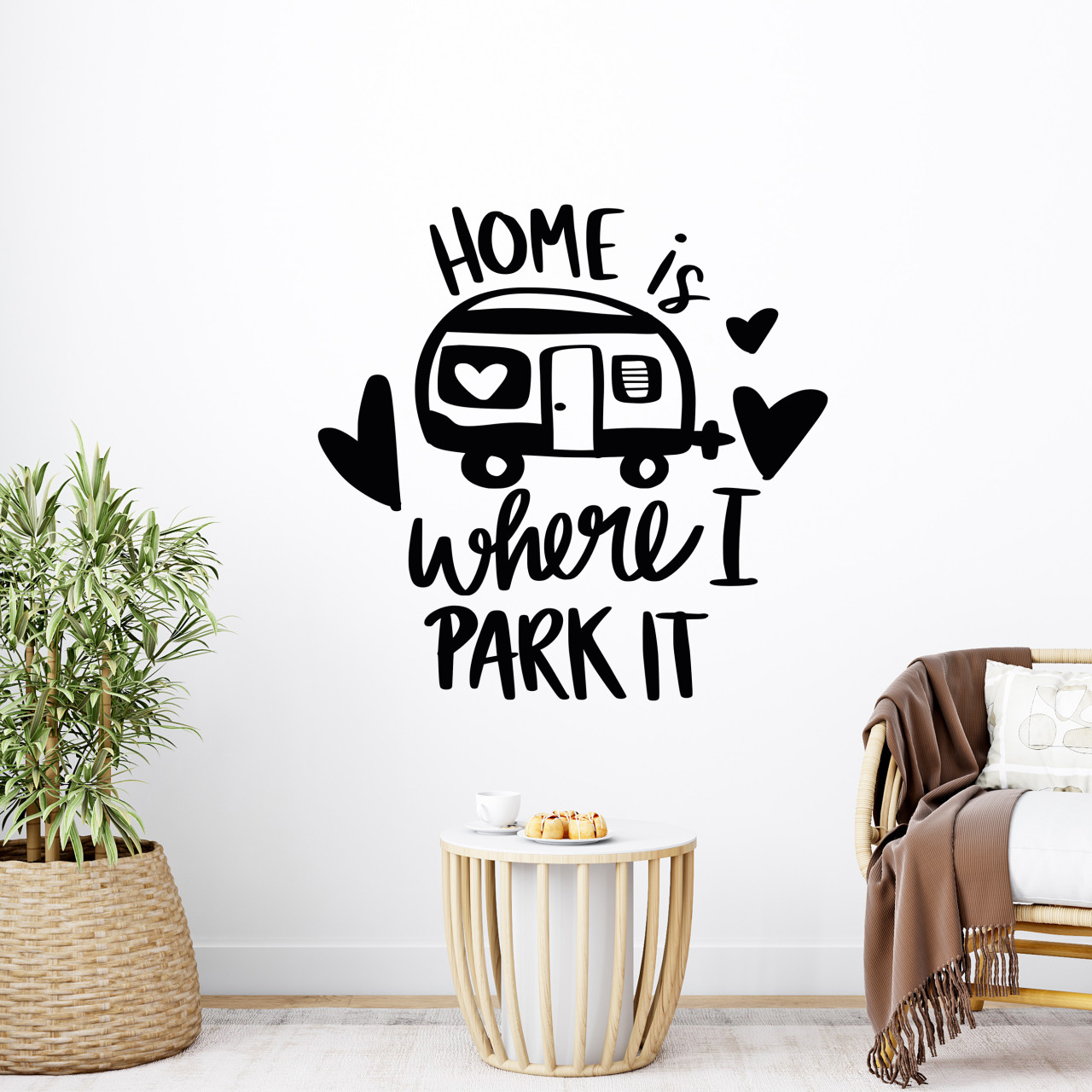 Wandtattoo Sprüche Home is where I park it Camping,...