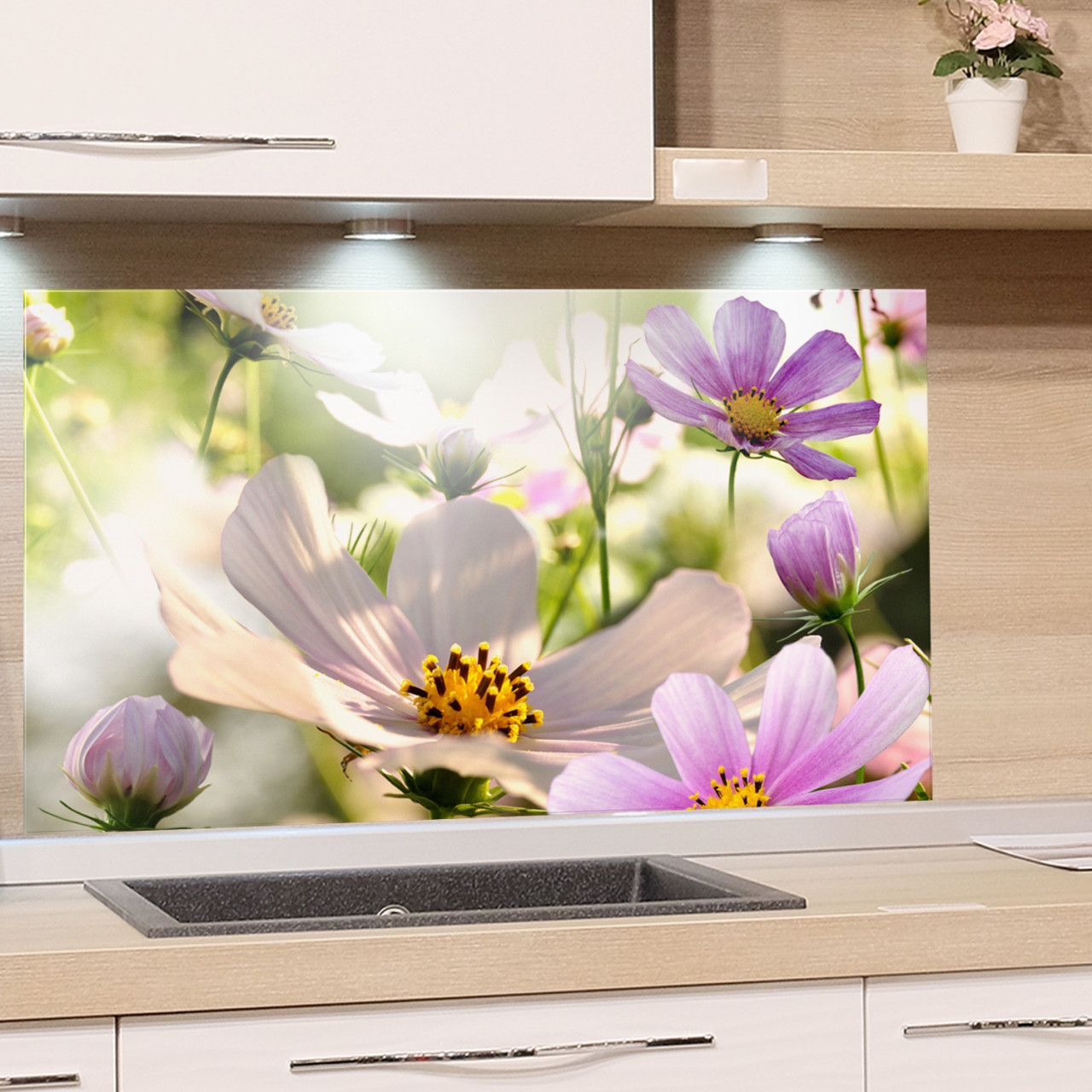 Spritzschutz Küche Pflanzen Blumen Mohn Natur
