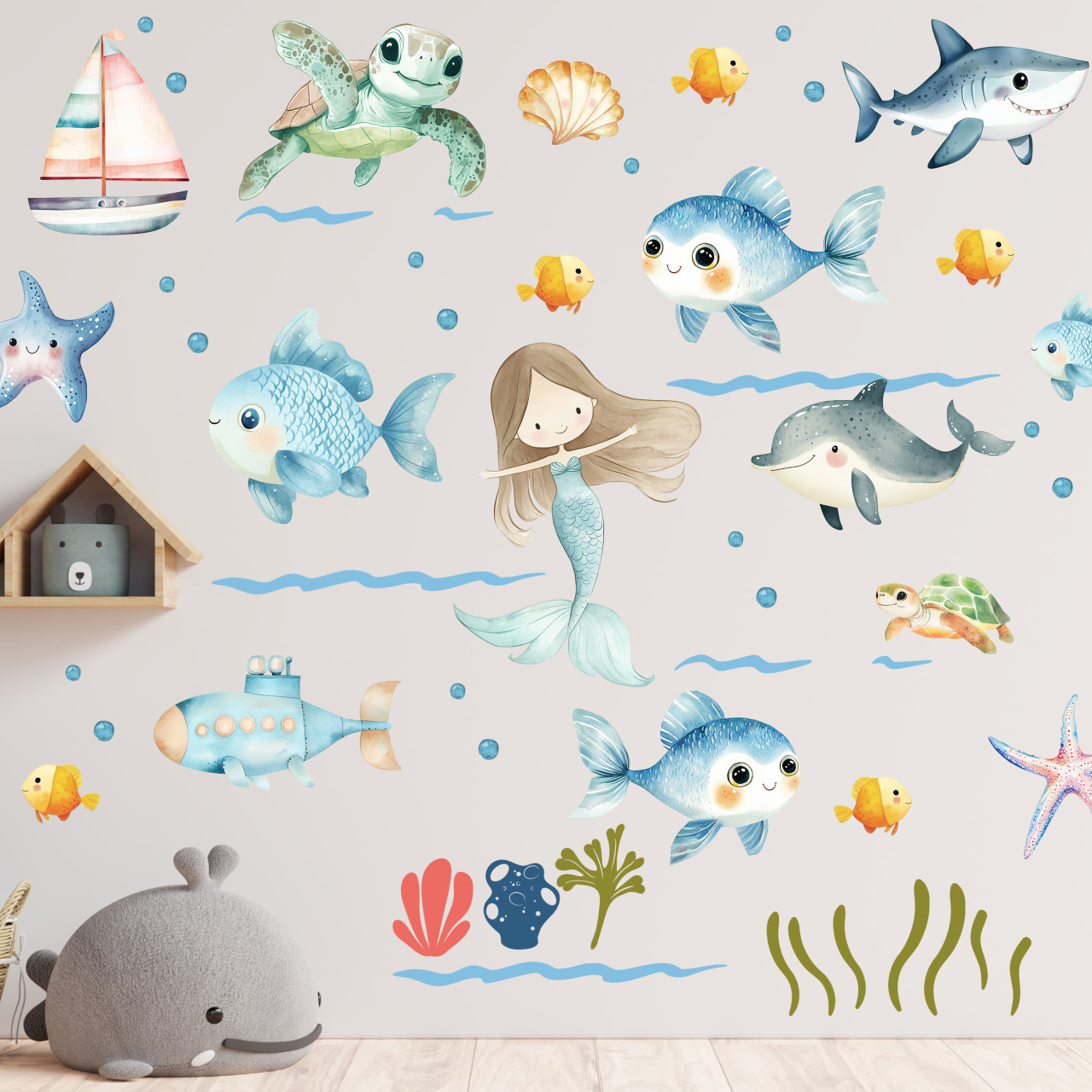 Wandtattoo Kinderzimmer – Meerjungfrau