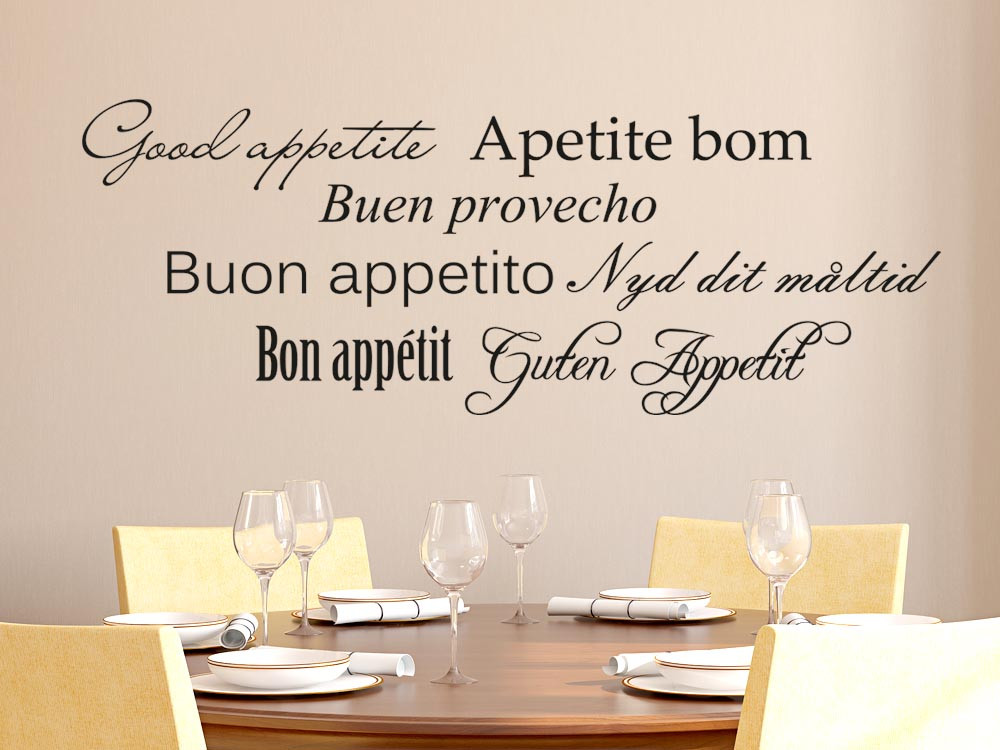 Wandtattoo Schlagworte Guten Appetit, Good appetite,...