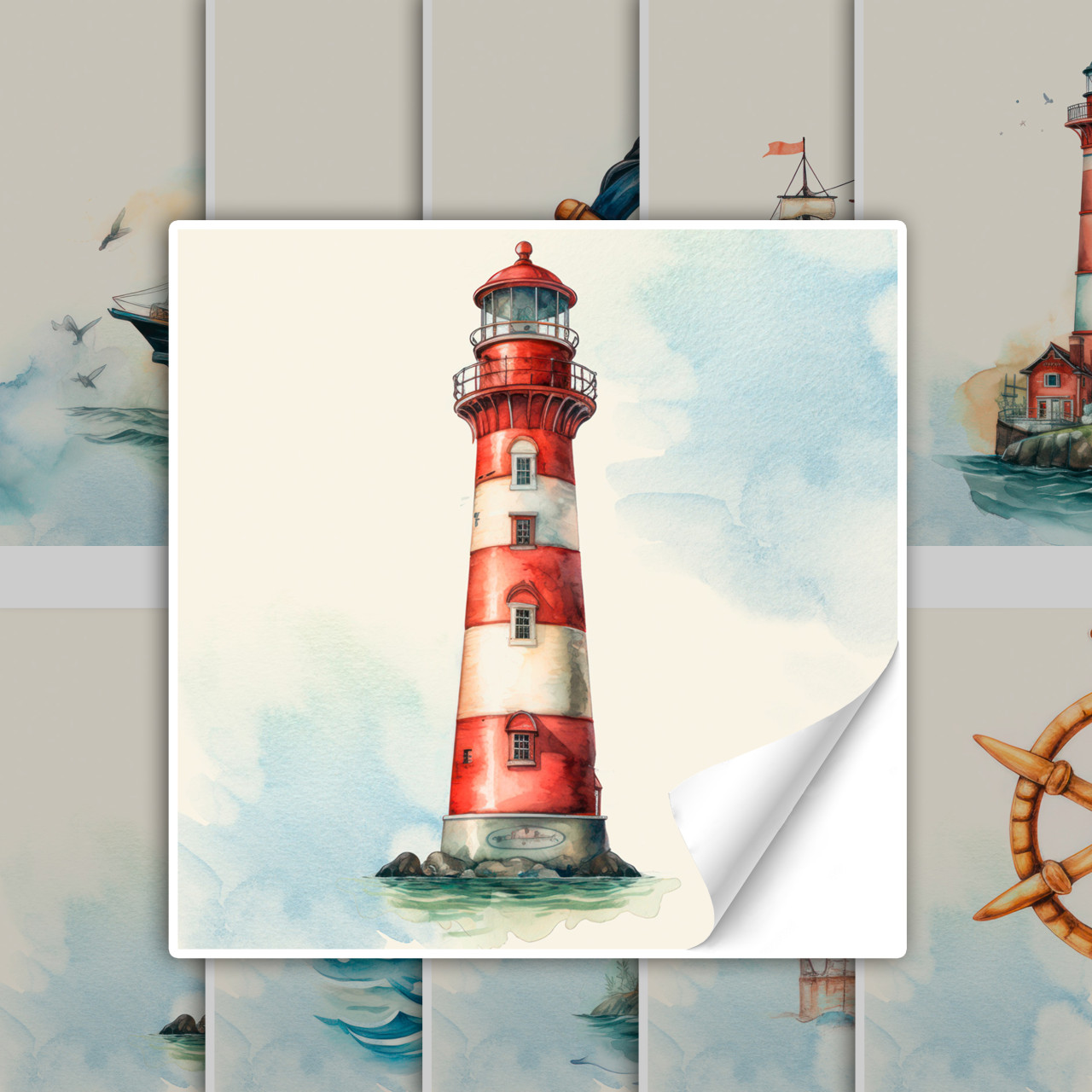 Fliesenaufkleber Möwe Leuchtturm Bad & Küche