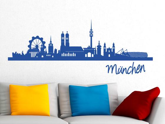 Wandtattoo Skyline München