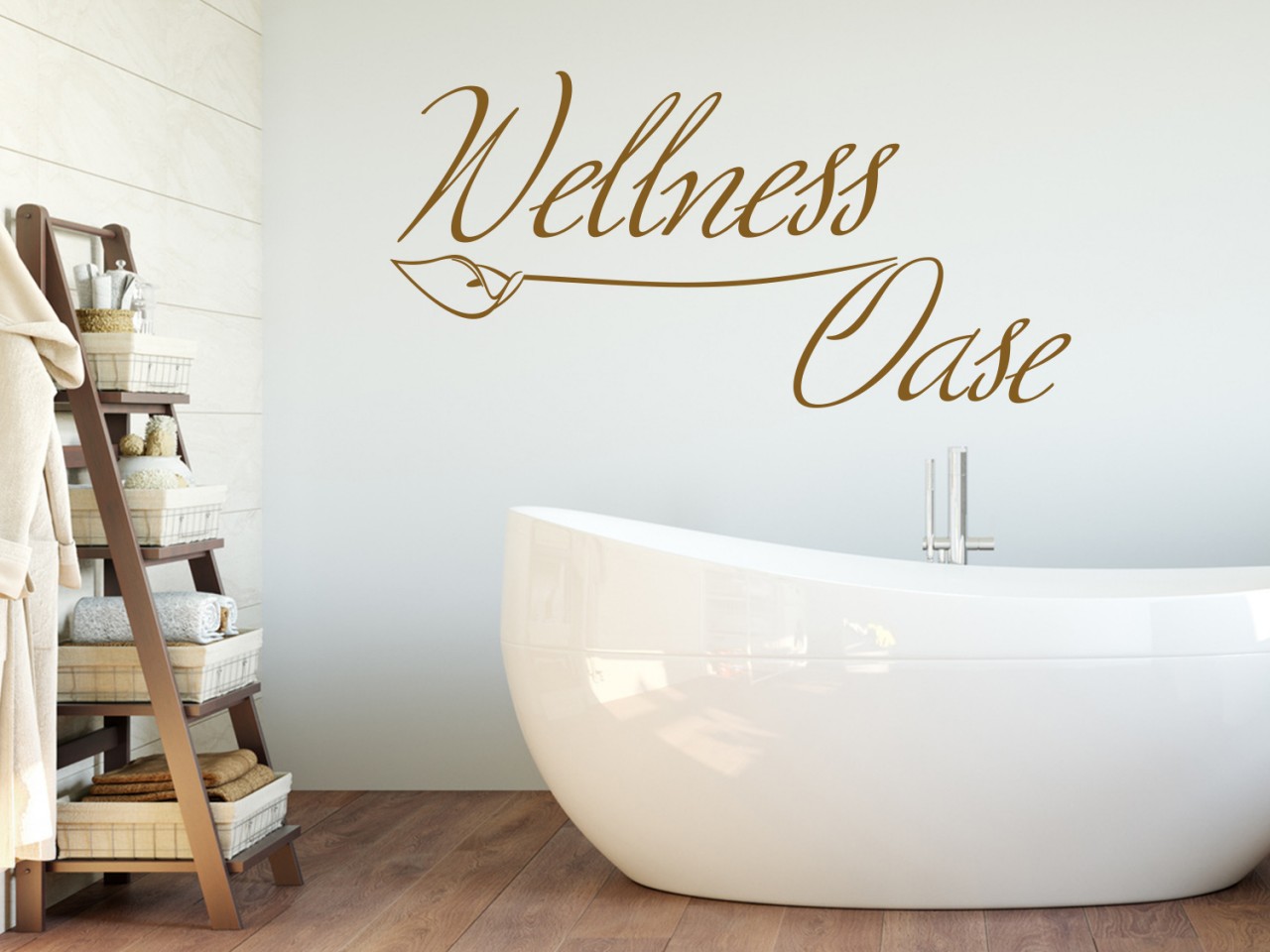 Wandtattoo Badezimmer Schriftzug Wellness Oase