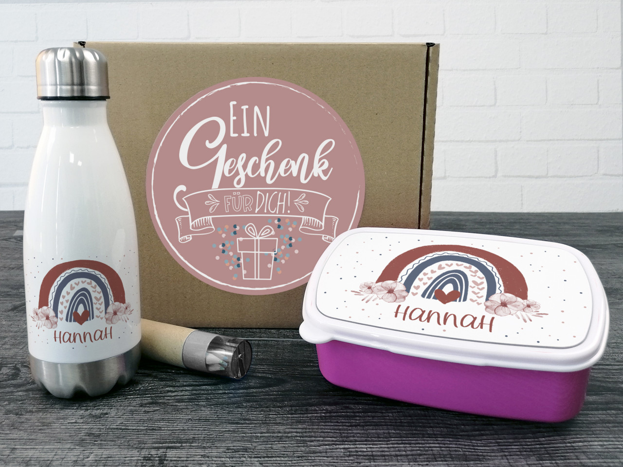 Geschenkset für Kinder, personalisiert mit Namen -...