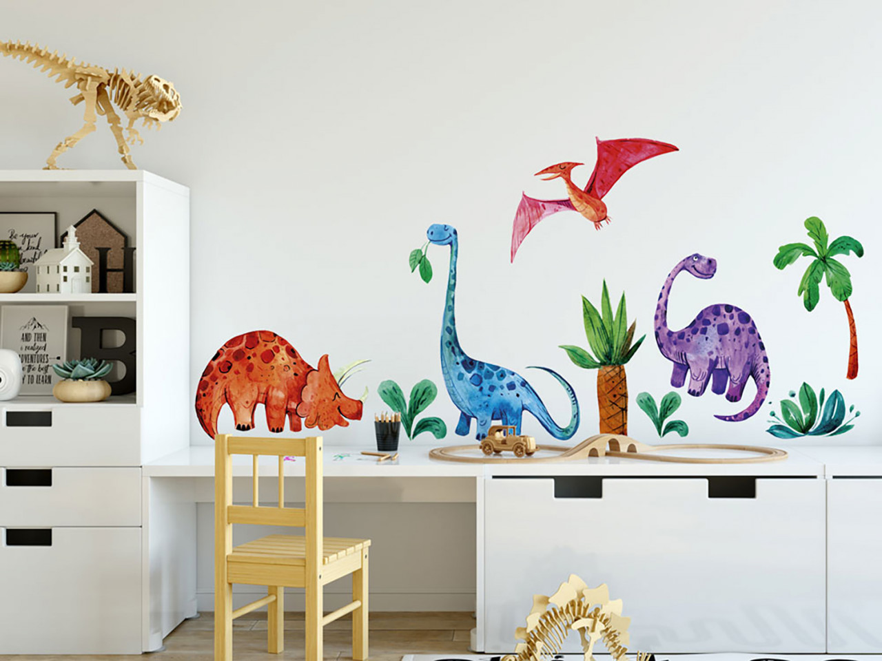 Wandtattoo Dinosaurier Urwald für Kinderzimmer 57x80cm