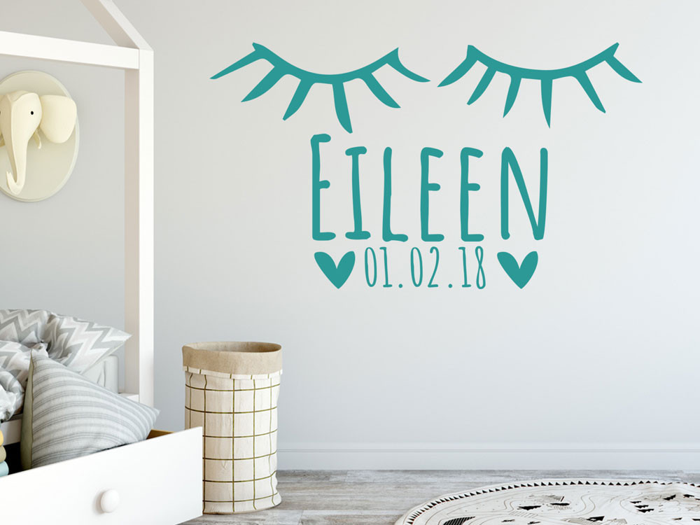 Wandtattoo Wunschname mit Datum