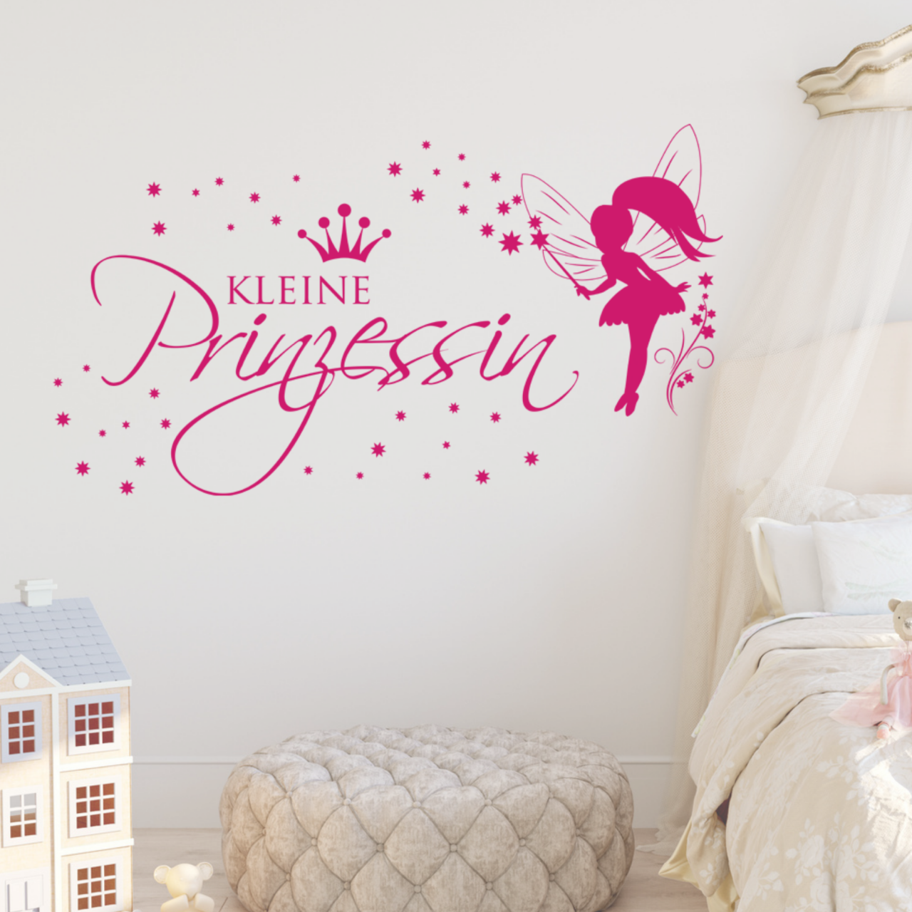 Wandtattoo Kinderzimmer Set kleine Prinzessin Fee Elfe