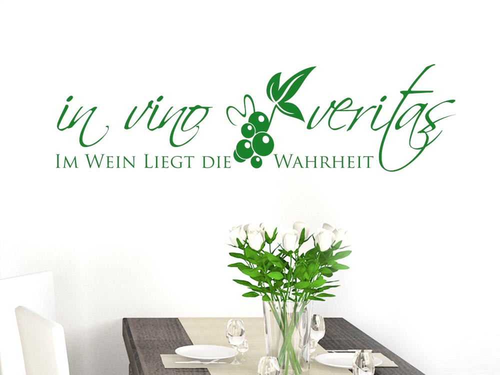 Wandtattoo Wandspruch In vino veritas - im Wein liegt die...