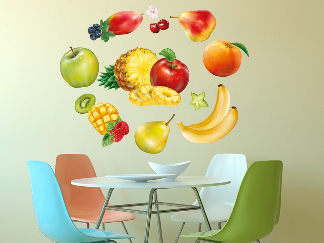 Wandsticker Küche Obst Südfrüchte