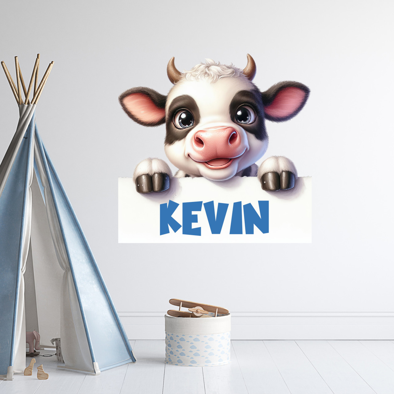 Wandtattoo Kuh mit Namen
