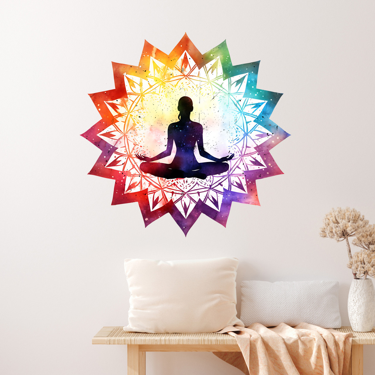 Wandtattoo Lebensblume mit Yoga