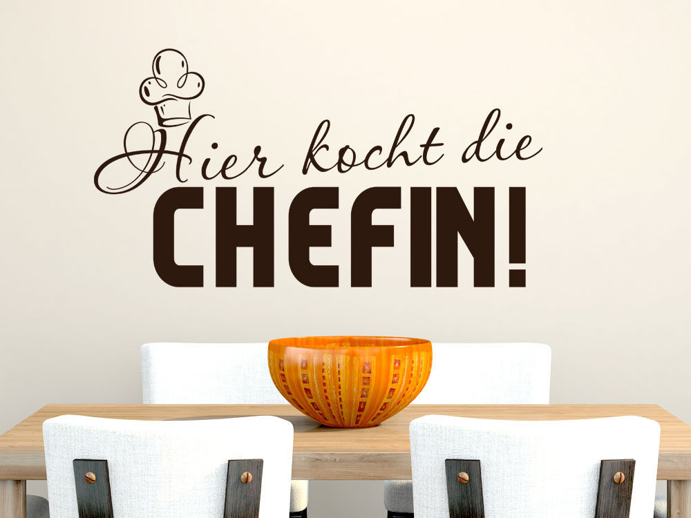 Wandtattoo für Küche Hier kocht die Chefin!
