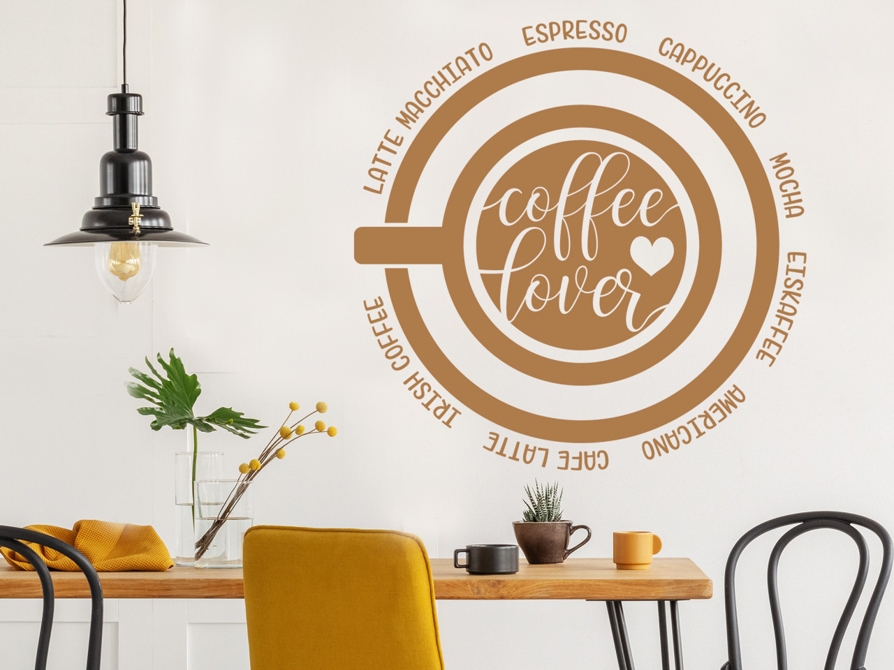 Wandtattoo Küche Kaffeetasse mit Wörtern