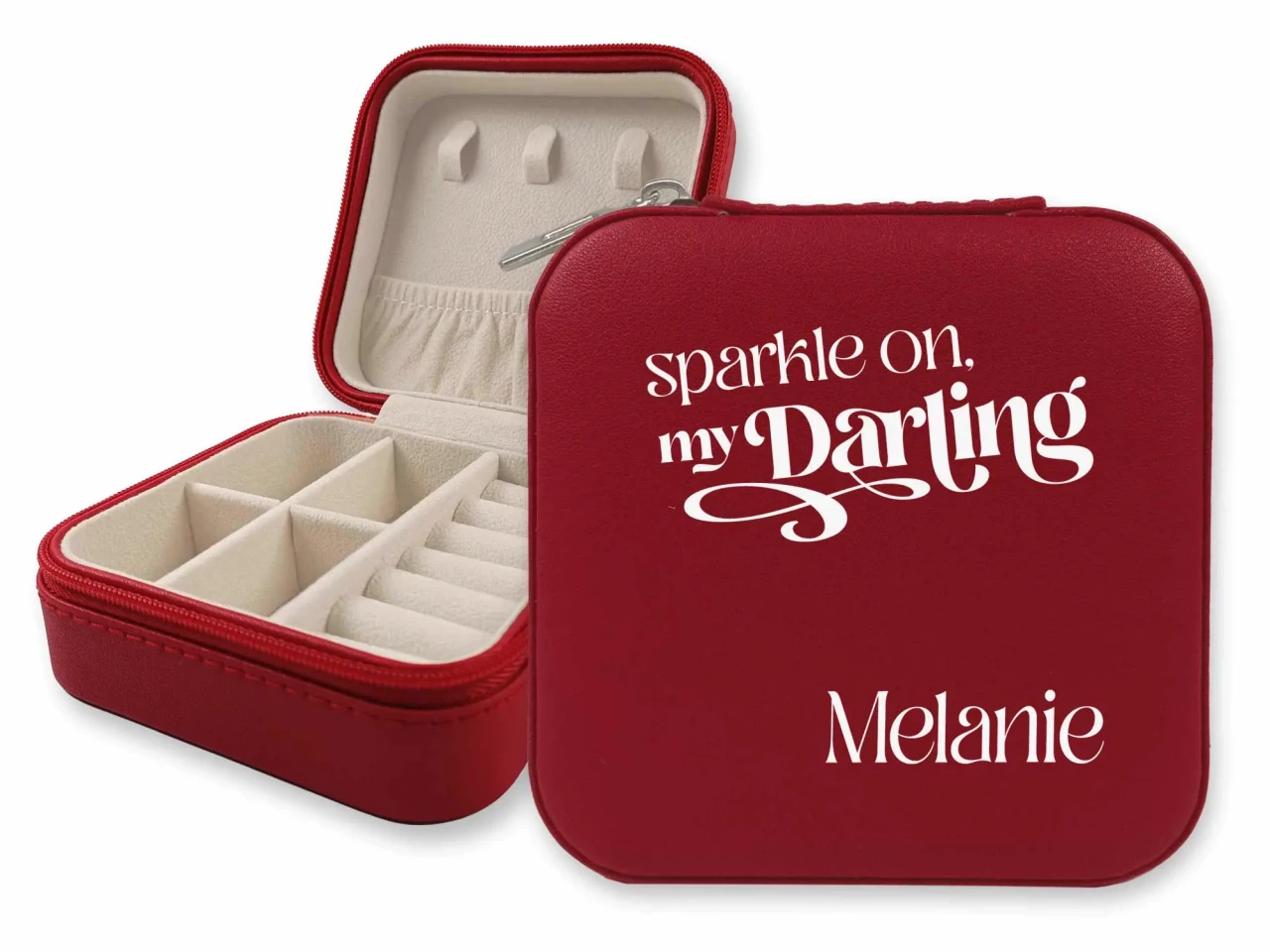 Schmuckkästchen Rot personalisiert mit Namen - sparkle...