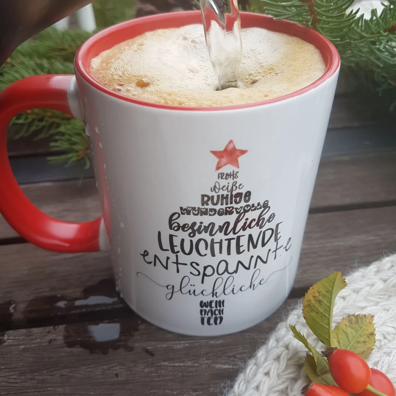 Tasse Frohe Weihnachten mit Tanne
